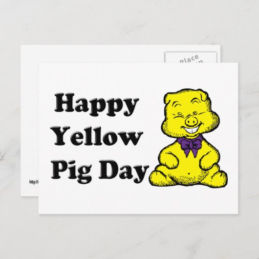 Gele Varkenshag Briefkaart (Voorkant / Achterkant)