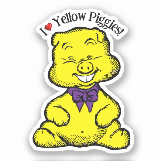 Gele Varkenshag Sticker (Voorkant)