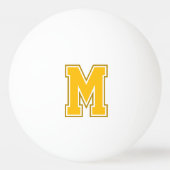 Gele-varsity monogram pingpongbal (Voorkant)