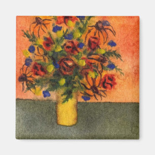 "Gele Vase" Floral Magnet