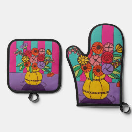 Gele Vase Ovenwant & Pannenlap Set