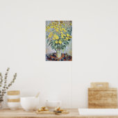 Gele Vase van Chrysanthemums, Claude Monet flower Poster (Keuken)