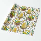 Gele veer cadeaupapier (Uitgerold)