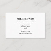 gele veer floral farhouse dank u kaart visitekaartje (Achterkant)