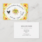 gele veer floral farhouse dank u kaart visitekaartje (Voorkant / Achterkant)