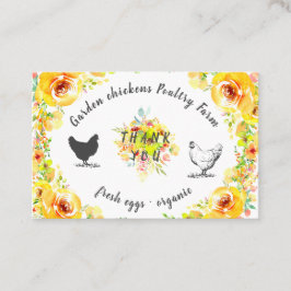 gele veer floral farhouse dank u kaart visitekaartje