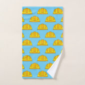 Gele veiligheidshelm cartoon bad handdoek (Handdoek)