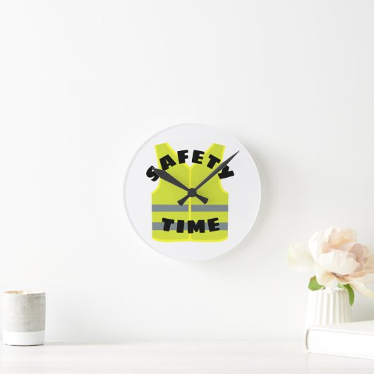 Gele veiligheidsvest aangepaste muur klok (Huis)