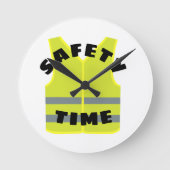 Gele veiligheidsvest aangepaste muur klok (Voorkant)
