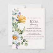 Gele veldbloemen Witte madeliefjes 100ste verjaard (Voorkant)