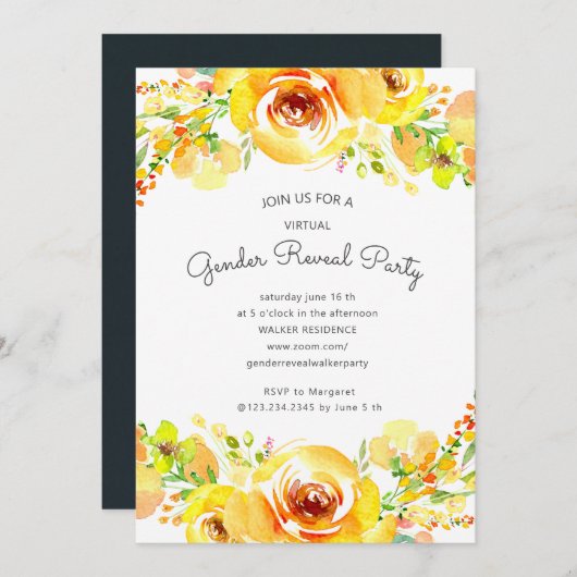 gele velden floral gender onthulling (Voorkant / Achterkant)