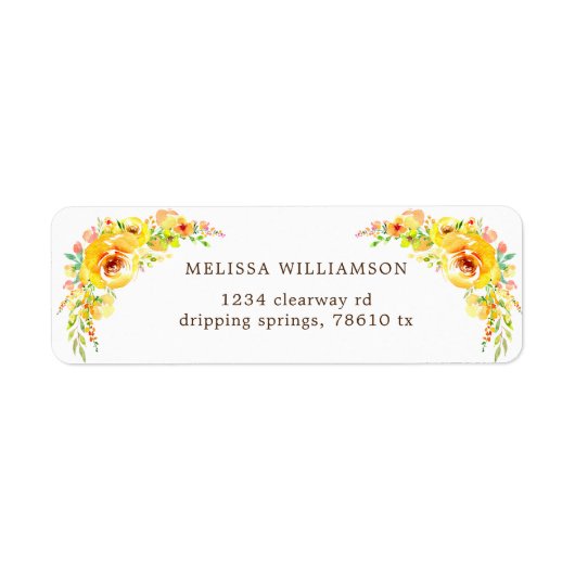 gele velden florele return address label (Voorkant)