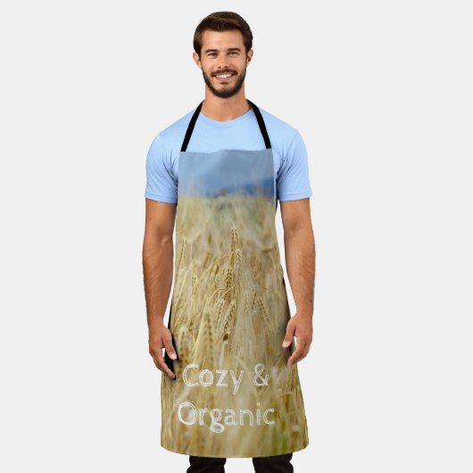 Gele veldvierkante muurklok schort (Gedragen)