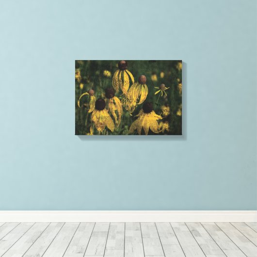 Gele ventiel canvas afdruk (Insitu (Houten vloer))