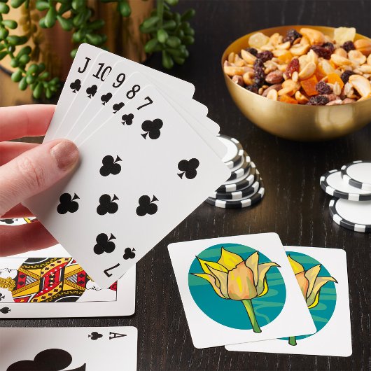 Gele ventiel pokerkaarten