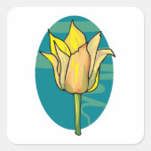 Gele ventiel vierkante sticker (Voorkant)