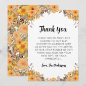 Gele ventilator Baby shower Hartelijk dank Bedankkaart (Voorkant / Achterkant)