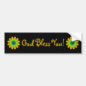 Gele ventilator God zegene U Bumpersticker (Voorkant)