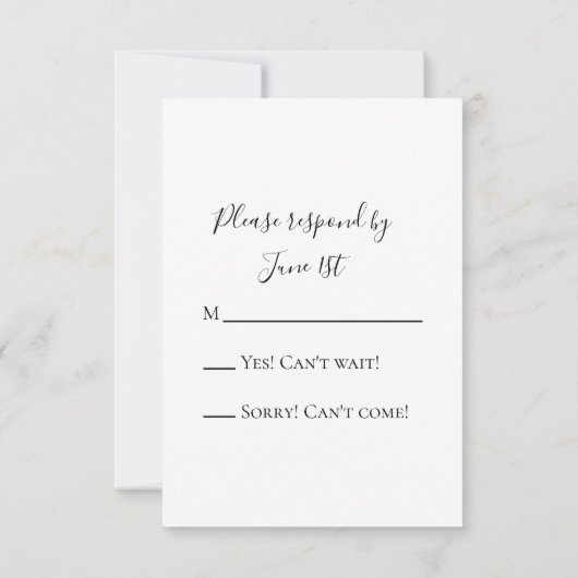 Gele ventilator in Vase Wedding RSVP Reply Kaart (Achterkant)