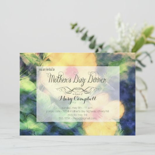 Gele ventilator Moederdag binnenuitnodiging Kaart (Staand voorkant)