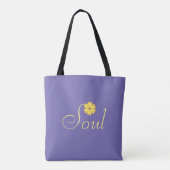 Gele ventilator op lavender Blue Tote Bag (Achterkant)