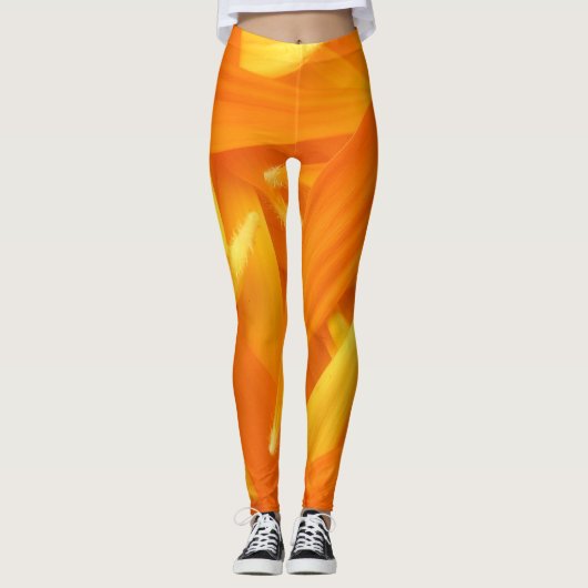 Gele ventilatorbenzine-Leggings Leggings (Voorkant)