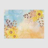 Gele ventilatorblauwe Waterverf ontkoppeling Tissuepapier (Voorkant)