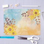 Gele ventilatorblauwe Waterverf ontkoppeling Tissuepapier (Craft)