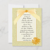 Gele ventilatorbridale douchevernodigingen kaart (Voorkant)