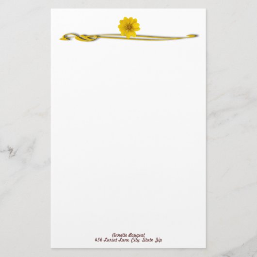 Gele ventilatorgrens, aangepast briefpapier (Voorkant)