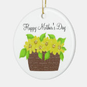 Gele ventilatormand - Happy Moederdag Keramisch Ornament (Links)