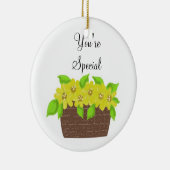 Gele ventilatormand - U bent speciaal Keramisch Ornament (Rechts)