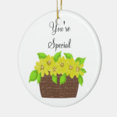 Gele ventilatormand - U bent speciaal Keramisch Ornament (Links)