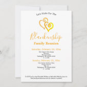 Gele verbonden harten Gezin Reunion Sjabloon Kaart (Voorkant)