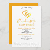 Gele verbonden harten Gezin Reunion Sjabloon Kaart (Voorkant / Achterkant)