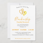 Gele verbonden harten Gezin Reunion Sjabloon Kaart (Voorkant)