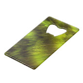 Gele veren in Shadows Creditkaart Flessenopener (Achterkant Gekanteld)