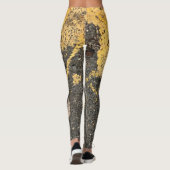 Gele verf- en ijzerscheuren leggings (Achterkant)