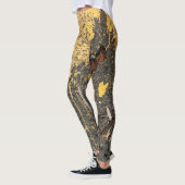 Gele verf- en ijzerscheuren leggings (Links)