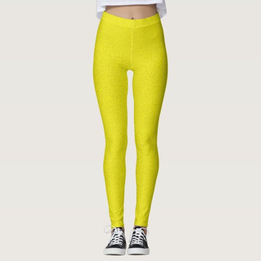 Gele verf, textuurprint Leggings (Voorkant)