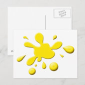 Gele verfsplodge briefkaart (Voorkant / Achterkant)