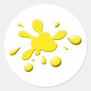 Gele verfsplodge ronde sticker
