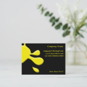 Gele verfsplodge visitekaartje (Staand voorkant)