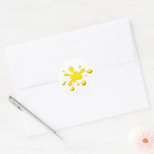 gele verfspoel ronde sticker (Envelop)
