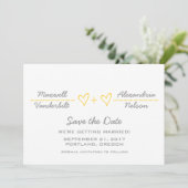 Gele vergelijking van het Hart sparen de Datum uit Kaart (Staand voorkant)