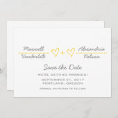 Gele vergelijking van het Hart sparen de Datum uit Kaart (Voorkant / Achterkant)