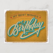 Gele verjaardag briefkaart (Voorkant)