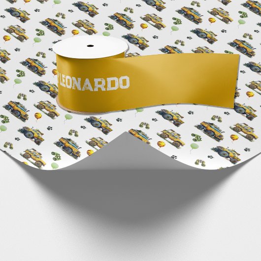 Gele Verjaardag Groet met aangepaste naam Satijnen Lint