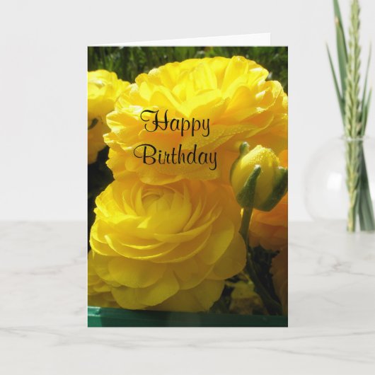 Gele Verjaardag Kaart (Voorkant)