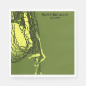 Gele Verjaardag Net & Volleybal Servet (Voorkant)